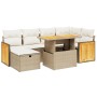 Garden set with 7 pieces of sofas and beige synthetic rattan cushions. | Foro24|Onlineshop| Casa, Jardín y Más Foro24.es