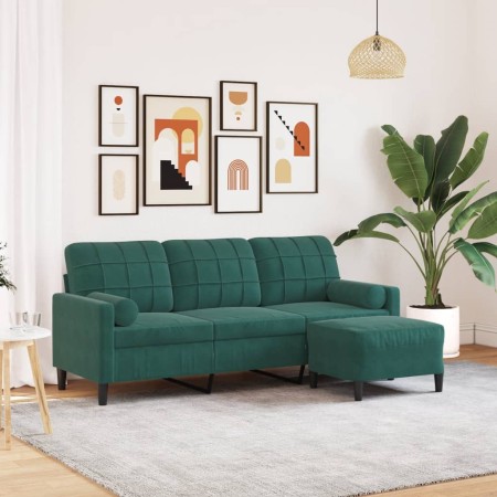 3-seater sofa with dark green velvet ottoman 180 cm by , Sofas - Ref: Foro24-3278269, Price: 330,05 €, Discount: %