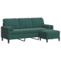 Dreisitzer-Sofa mit dunkelgrünem Samt-Hocker, 180 cm. von , Sofas - Ref: Foro24-3278269, Preis: 330,05 €, Rabatt: %