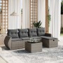 6-piece garden furniture set with gray synthetic rattan cushions | Foro24|Onlineshop| Casa, Jardín y Más Foro24.es