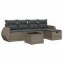 6-piece garden furniture set with gray synthetic rattan cushions | Foro24|Onlineshop| Casa, Jardín y Más Foro24.es