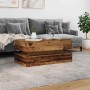 Aged wood coffee table with LED lights 90x50x40 cm by , Coffee table - Ref: Foro24-857718, Price: 97,94 €, Discount: %