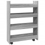 Narrow storage cart 4 levels gray Sonoma wood by , Kitchen and dining carts - Ref: Foro24-855264, Price: 59,39 €, Discount: %