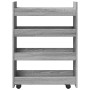 Narrow storage cart 4 levels gray Sonoma wood by , Kitchen and dining carts - Ref: Foro24-855264, Price: 59,39 €, Discount: %