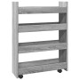 Narrow storage cart 4 levels gray Sonoma wood by , Kitchen and dining carts - Ref: Foro24-855264, Price: 59,39 €, Discount: %