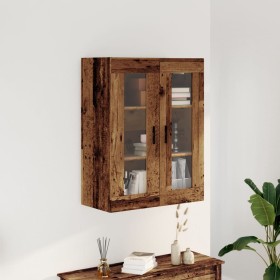 Aged engineered wood wall cabinet 69.5x34x90 cm