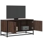 Mueble TV metal y madera ingeniería marrón roble 80x34,5x40 cm de , Muebles TV - Ref: Foro24-848828, Precio: 72,01 €, Descuen...