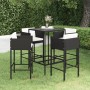 5-teiliges Gartenbar-Set und schwarze synthetische Rattankissen von vidaXL, Gartensets - Ref: Foro24-3094790, Preis: 383,50 €...