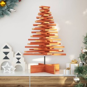 Árbol de Navidad de adorno madera maciza pino marrón cera 80 cm de , Arboles de navidad - Ref: Foro24-858203, Precio: 83,97 €...