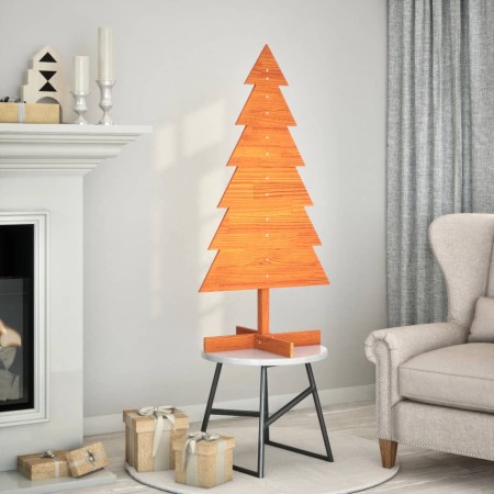 Árbol Navidad de adorno madera maciza pino marrón cera 120 cm de , Arboles de navidad - Ref: Foro24-858191, Precio: 55,36 €, ...