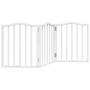 Folding dog gate with 3 panels, made of white poplar wood, 150cm. by , Dog kennels and fences - Ref: Foro24-352212, Price: 38...