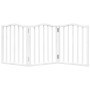 Folding dog gate with 3 panels, made of white poplar wood, 150cm. by , Dog kennels and fences - Ref: Foro24-352212, Price: 38...