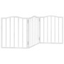 Folding dog gate with 3 panels, made of white poplar wood, 150cm. by , Dog kennels and fences - Ref: Foro24-352212, Price: 38...