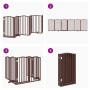 Folding dog gate 6 panels poplar brown oak 300 cm by , Dog kennels and fences - Ref: Foro24-352231, Price: 91,52 €, Discount: %