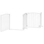 Folding dog gate with 4 panels, made of white poplar wood, 320cm. by , Dog kennels and fences - Ref: Foro24-352219, Price: 90...