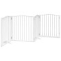 Folding dog gate with 4 panels, made of white poplar wood, 320cm. by , Dog kennels and fences - Ref: Foro24-352219, Price: 90...