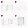 Folding dog gate with 4 panels, made of white poplar wood, 320cm. by , Dog kennels and fences - Ref: Foro24-352219, Price: 90...