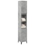 Armario de baño madera contrachapada gris hormigón 30x30x190 cm de , Tocadores de baño - Ref: Foro24-857104, Precio: 74,37 €,...