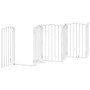 Folding dog gate with 9 panels, made of white poplar wood, 450cm. by , Dog kennels and fences - Ref: Foro24-3155594, Price: 1...