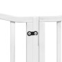 Folding dog gate with 9 panels, made of white poplar wood, 450cm. by , Dog kennels and fences - Ref: Foro24-3155594, Price: 1...