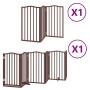 Folding dog gate 9 panels poplar wood brown 450 cm by , Dog kennels and fences - Ref: Foro24-3155606, Price: 128,90 €, Discou...