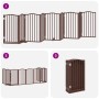 Folding dog gate 9 panels poplar wood brown 450 cm by , Dog kennels and fences - Ref: Foro24-3155606, Price: 128,90 €, Discou...