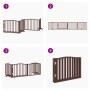 Folding dog gate 4 panels poplar brown oak 320 cm by , Dog kennels and fences - Ref: Foro24-352233, Price: 71,63 €, Discount: %