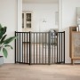 Folding dog gate 3 panels, black fir wood, 150 cm by , Dog kennels and fences - Ref: Foro24-352286, Price: 47,20 €, Discount: %