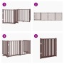 Folding dog gate 4 panels made of brown fir wood 320 cm | Foro24|Onlineshop| Casa, Jardín y Más Foro24.es