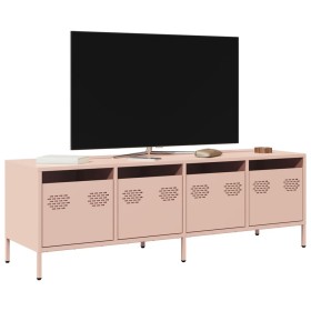 TV stand made of cold-rolled steel in pink