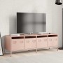 TV stand made of cold-rolled steel in pink, measuring 135x39x43.5 cm. by , TV Furniture - Ref: Foro24-851305, Price: 228,88 €...