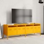 Mueble para TV acero laminado en frío amarillo 135x39x43,5 cm de , Muebles TV - Ref: Foro24-851307, Precio: 228,88 €, Descuen...