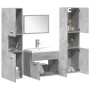 Juego muebles de baño 4 pzas madera contrachapada gris hormigón de , Muebles de baño - Ref: Foro24-3324886, Precio: 272,93 €,...