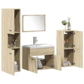 5-piece engineered wood bathroom furniture set in