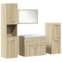 5-piece engineered wood bathroom furniture set in Sonoma oak. by , Bathroom furniture - Ref: Foro24-3325002, Price: 260,34 €,...