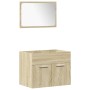 5-piece engineered wood bathroom furniture set in Sonoma oak. by , Bathroom furniture - Ref: Foro24-3325002, Price: 260,34 €,...