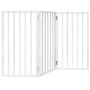 Folding dog gate with 3 panels, made of white poplar wood, 150cm. by , Dog kennels and fences - Ref: Foro24-352182, Price: 46...