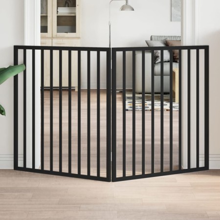 Folding dog gate, 2 panels, black poplar wood, 160 cm. by , Dog kennels and fences - Ref: Foro24-352194, Price: 45,75 €, Disc...