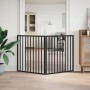 Folding dog gate, 2 panels, black poplar wood, 160 cm. by , Dog kennels and fences - Ref: Foro24-352194, Price: 45,75 €, Disc...