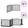 Folding dog gate, 6-panel black poplar wood, 480 cm. by , Dog kennels and fences - Ref: Foro24-3155625, Price: 102,33 €, Disc...