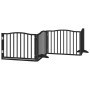 Folding dog gate, 6-panel black poplar wood, 480 cm. by , Dog kennels and fences - Ref: Foro24-3155625, Price: 102,33 €, Disc...