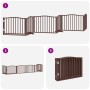 Folding dog gate 6 panels poplar wood brown 480 cm by , Dog kennels and fences - Ref: Foro24-3155633, Price: 100,13 €, Discou...