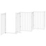 Folding dog gate with 15 panels, made of white poplar wood, 750 cm. by , Dog kennels and fences - Ref: Foro24-3155708, Price:...