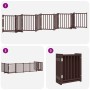 Folding dog gate 9 panels poplar wood brown 450 cm | Foro24|Onlineshop| Casa, Jardín y Más Foro24.es