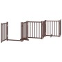 Folding dog gate with 15 panels made of brown poplar wood, 750 cm. by , Dog kennels and fences - Ref: Foro24-3155717, Price: ...