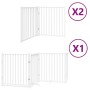 Folding dog gate, 8 panels, white poplar wood, 640 cm by , Dog kennels and fences - Ref: Foro24-3155734, Price: 157,95 €, Dis...