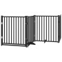 Folding dog gate, 6-panel black poplar wood, 480 cm. by , Dog kennels and fences - Ref: Foro24-3155741, Price: 123,37 €, Disc...