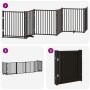 Folding dog gate, 6-panel black poplar wood, 480 cm. by , Dog kennels and fences - Ref: Foro24-3155741, Price: 123,37 €, Disc...