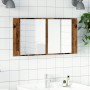 Armario con espejo LED madera ingeniería envejecida 90x12x45 cm de , Tocadores de baño - Ref: Foro24-856284, Precio: 79,47 €,...