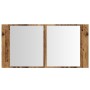 Armario con espejo LED madera ingeniería envejecida 90x12x45 cm de , Tocadores de baño - Ref: Foro24-856284, Precio: 79,47 €,...